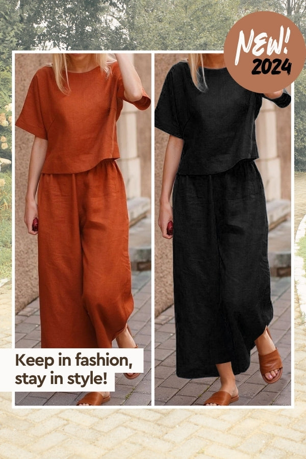 Lockeres, Einfarbiges Kurzarm-Set, Zweiteilig