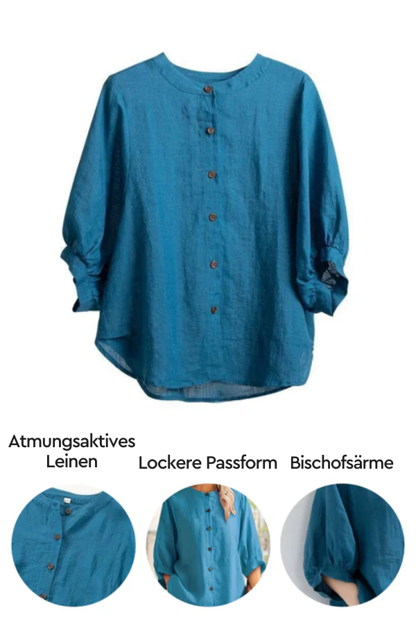 Entspannte, Lockere und Atmungsaktive Leinenbluse