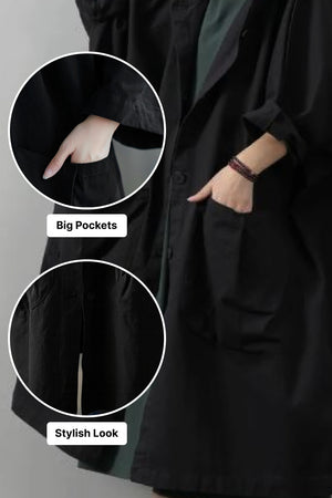 Einheitsgröße Oversized Wasserabweisende Windjacke