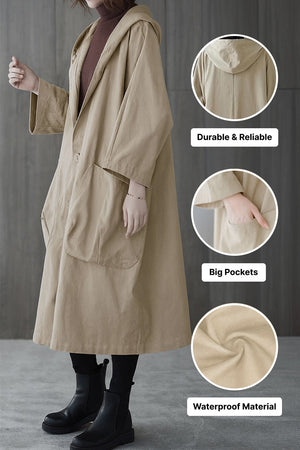 Einheitsgröße Oversized Wasserabweisende Windjacke