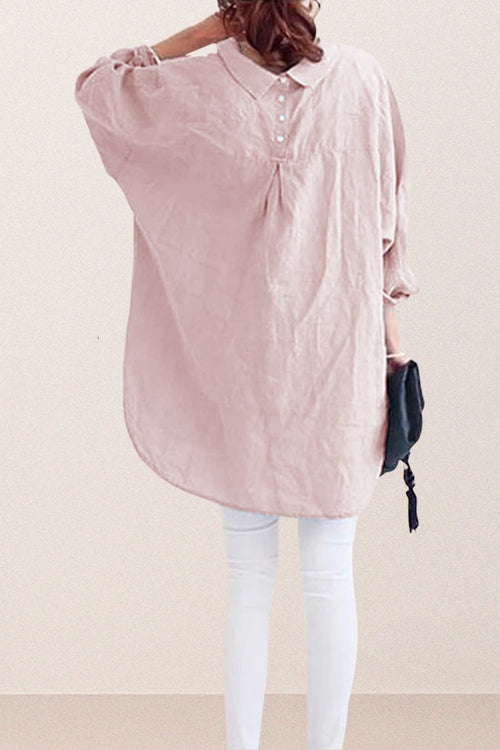 Oversized 100% Baumwoll-Leinenhemd
