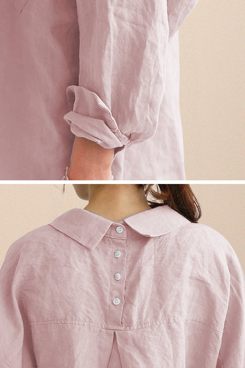 Oversized 100% Baumwoll-Leinenhemd