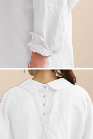 Oversized 100% Baumwoll-Leinenhemd