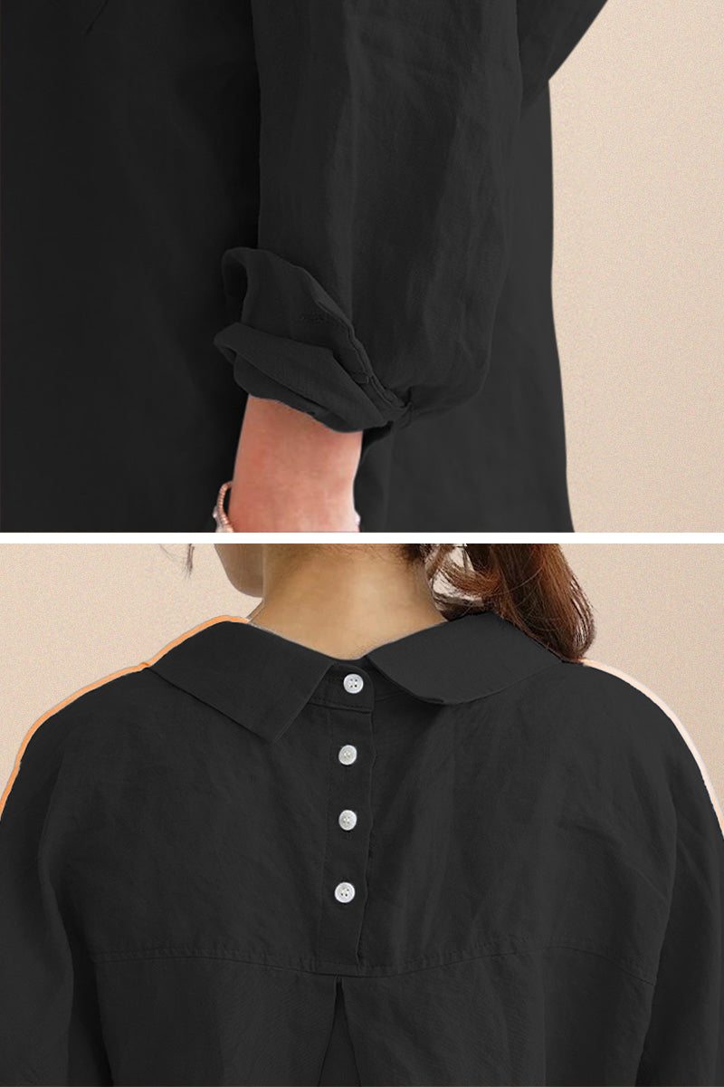 Oversized 100% Baumwoll-Leinenhemd
