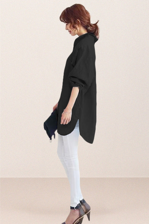 Oversized 100% Baumwoll-Leinenhemd