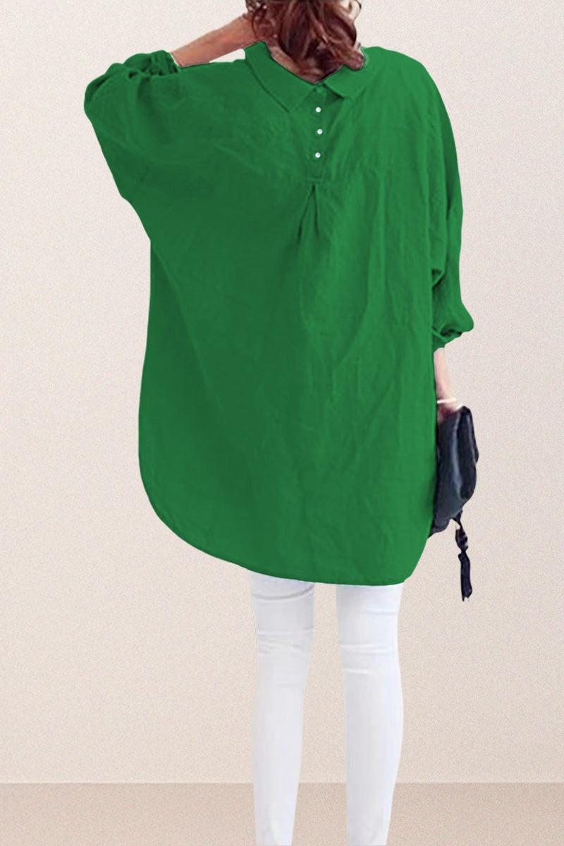 Oversized 100% Baumwoll-Leinenhemd