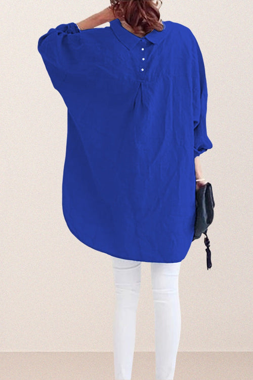 Oversized 100% Baumwoll-Leinenhemd