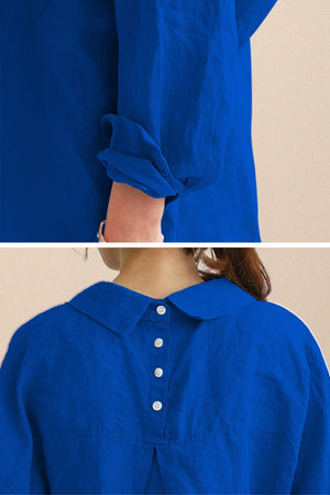 Oversized 100% Baumwoll-Leinenhemd