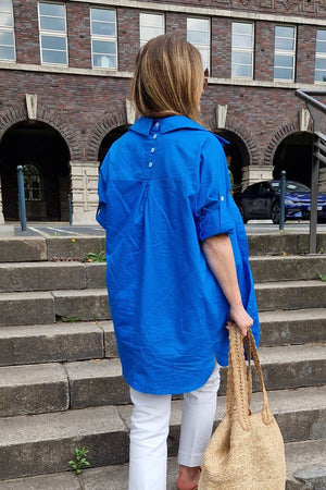 Oversized 100% Baumwoll-Leinenhemd