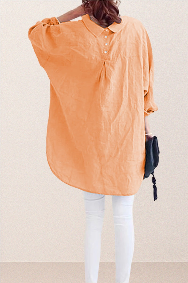 Oversized 100% Baumwoll-Leinenhemd