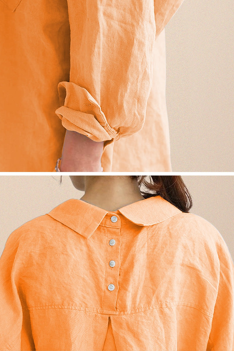 Oversized 100% Baumwoll-Leinenhemd