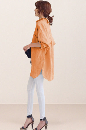 Oversized 100% Baumwoll-Leinenhemd