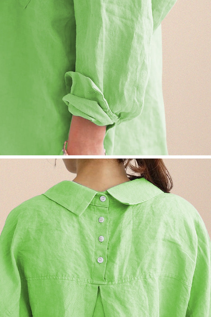 Oversized 100% Baumwoll-Leinenhemd