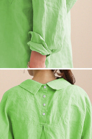 Oversized 100% Baumwoll-Leinenhemd