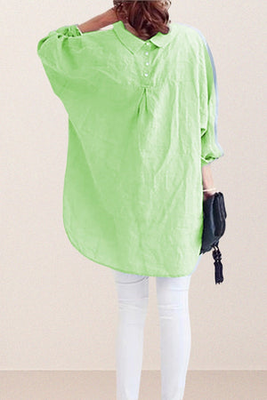 Oversized 100% Baumwoll-Leinenhemd