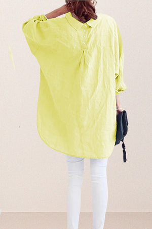 Oversized 100% Baumwoll-Leinenhemd