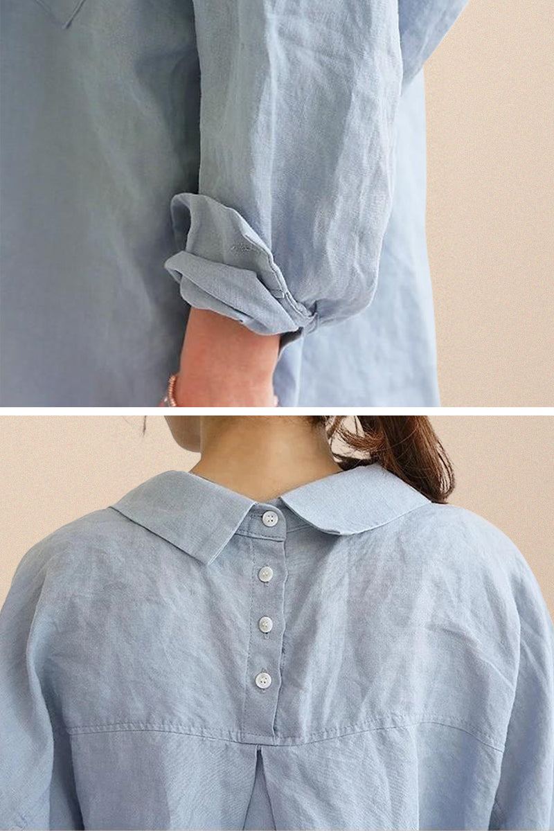 Oversized 100% Baumwoll-Leinenhemd