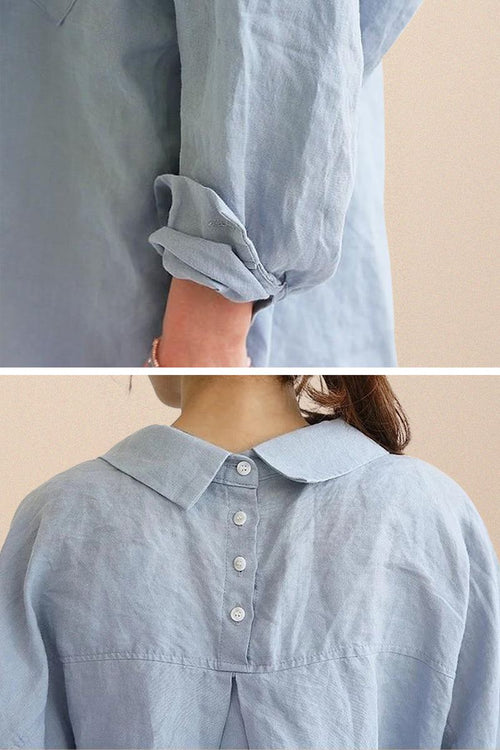 Oversized 100% Baumwoll-Leinenhemd