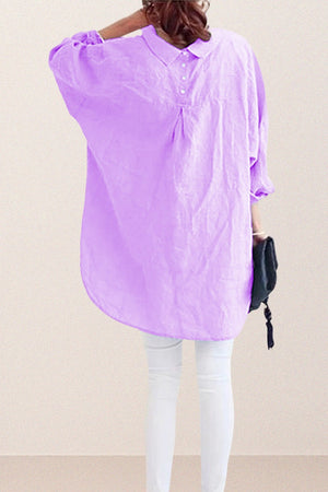 Oversized 100% Baumwoll-Leinenhemd