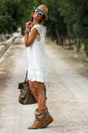 Pom Pom Spitze Mini-Kleid