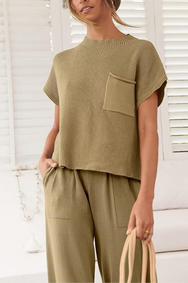 Comfy Couture Strick-Pullover Zweiteiliges Set