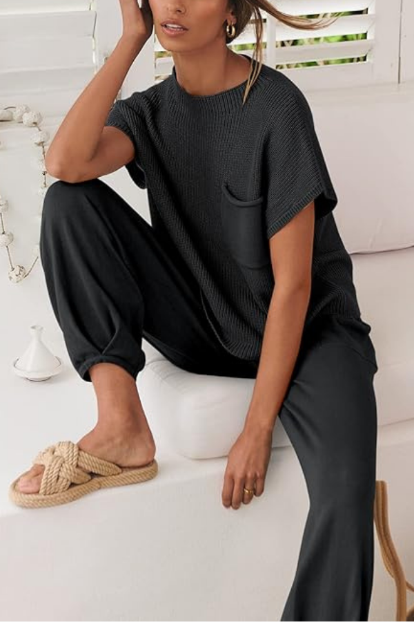 Comfy Couture Strick-Pullover Zweiteiliges Set