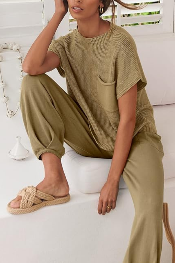 Comfy Couture Strick-Pullover Zweiteiliges Set