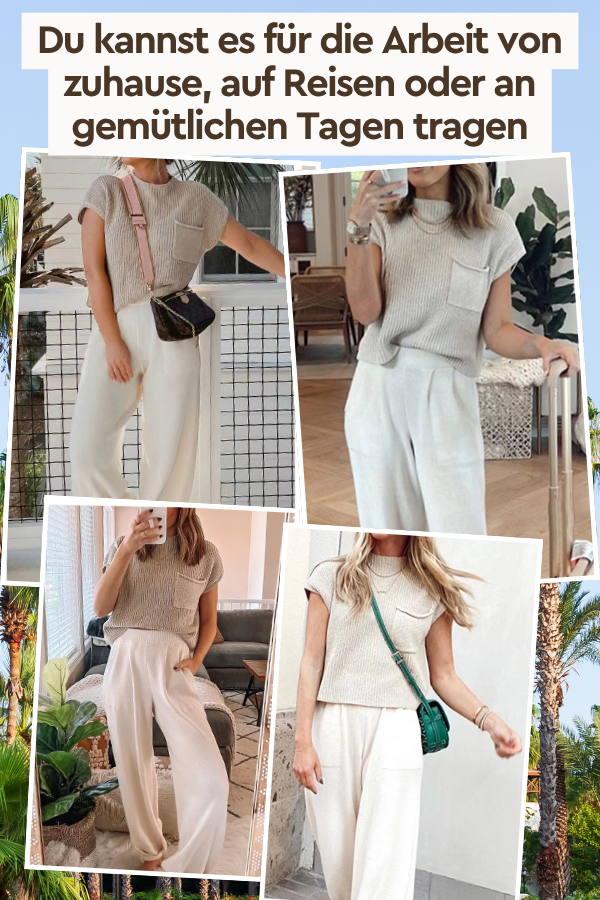 Comfy Couture Strick-Pullover Zweiteiliges Set