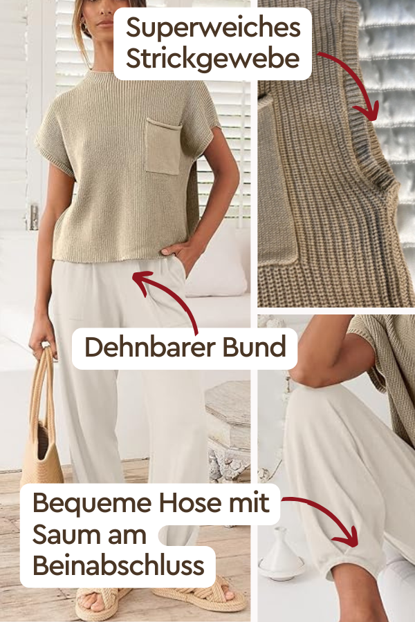 Comfy Couture Strick-Pullover Zweiteiliges Set