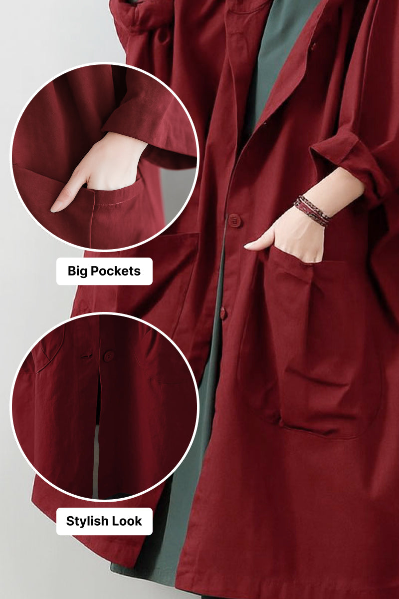 Einheitsgröße Oversized Wasserabweisende Windjacke