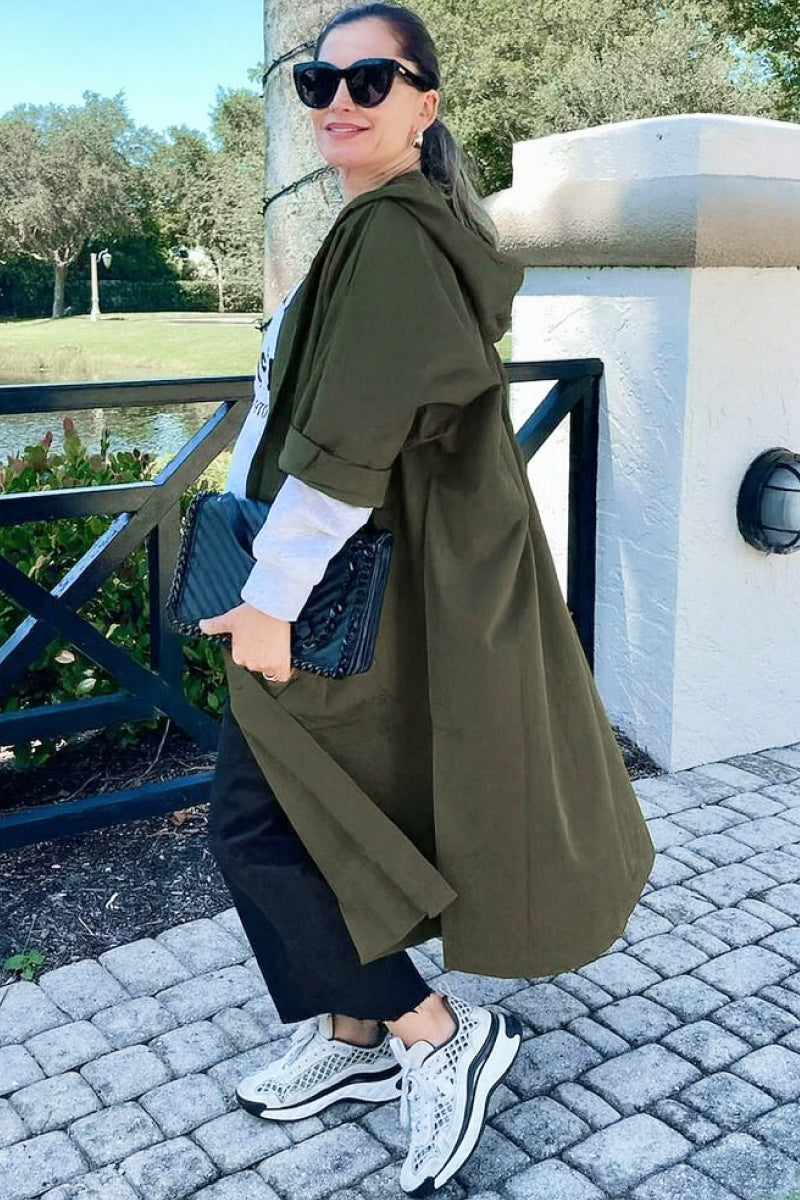 Einheitsgröße Oversized Wasserabweisende Windjacke