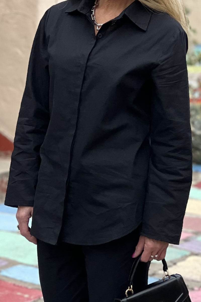 Oversized 100% Baumwollhemd und Wide-Leg-Hose Co-ord Set